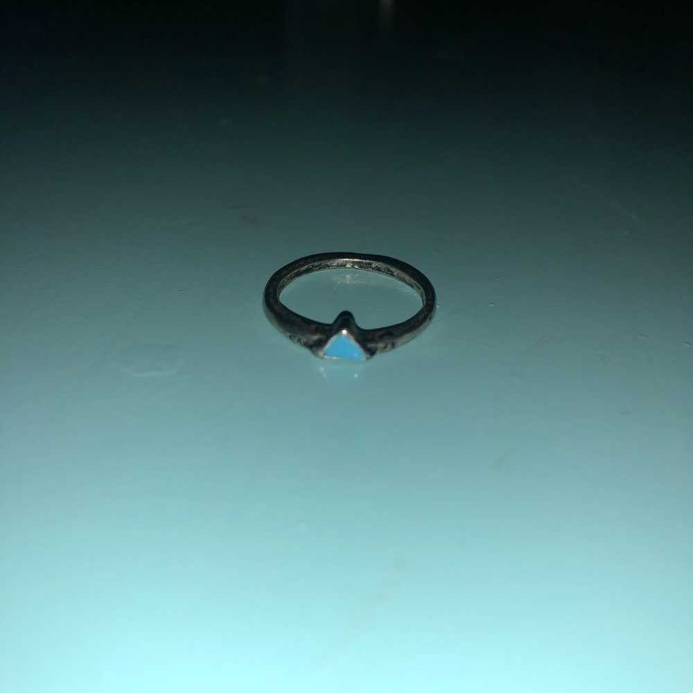 Vintage Blue Triangle Ring